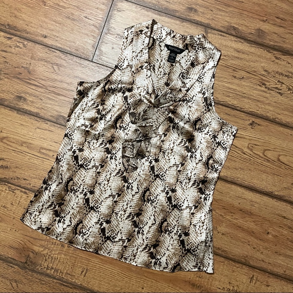 WHBM Snakeskin Print Silk Stretch Tank Top Size 10